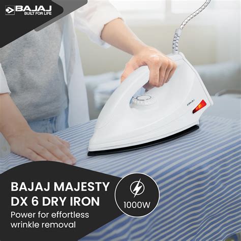Bajaj DX-6 1000 Watts Dry Iron | Advance Soleplate And Anti-Bacterial ...