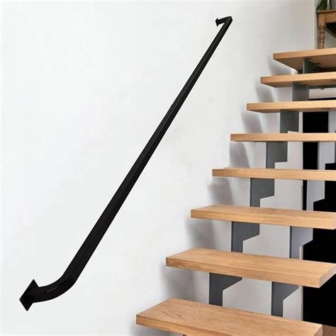 Metal Wall Handrail 1ft - 20ft Stair Railing Black Wrought Iron ...