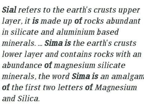 c) State a point of difference between SIAL and SIMA. - Brainly.in
