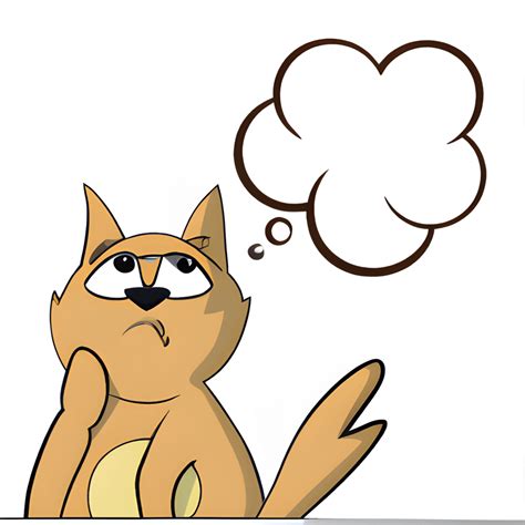 Cartoon Cat Thinking · Creative Fabrica