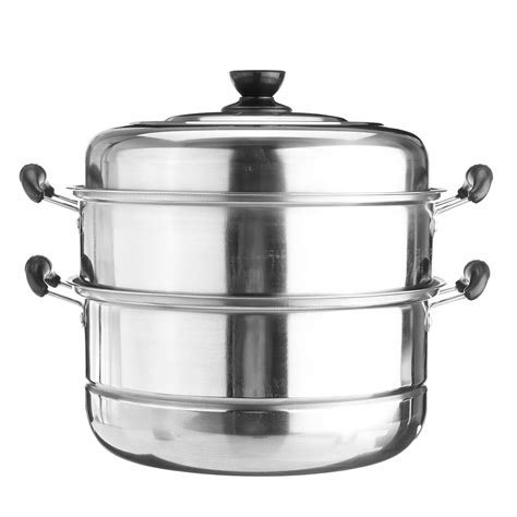 3 Tier Stainless Steel Pot Steamer Steam Cooking Cooker Cookware Hot ...