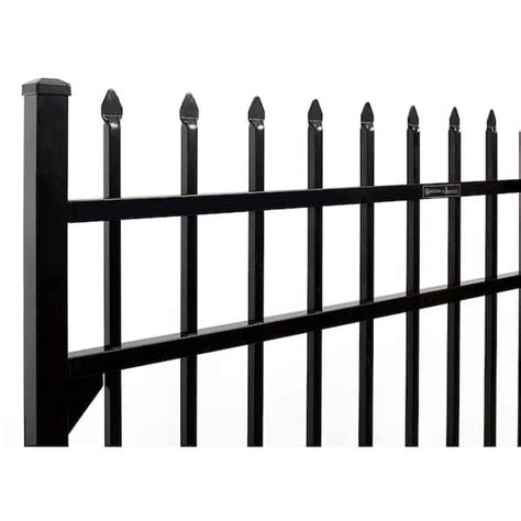 Buy Athens 5 ft. W x 4 ft. H Gloss Black Aluminum Pressed Spear Design ...