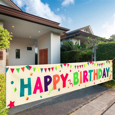 Buy VUDECO Large Happy Birthday Banner Happy Birthday Decorations Party ...
