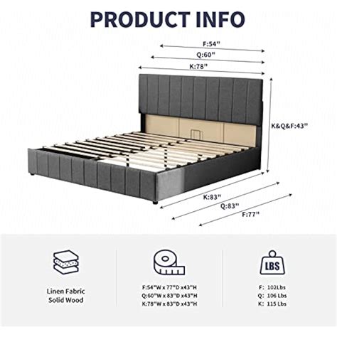 ZAFLY Platform Full Size Bed Frame with Lift Up India | Ubuy