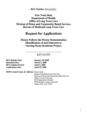 Fillable Online health ny Request for Applications - Money Follows the ...