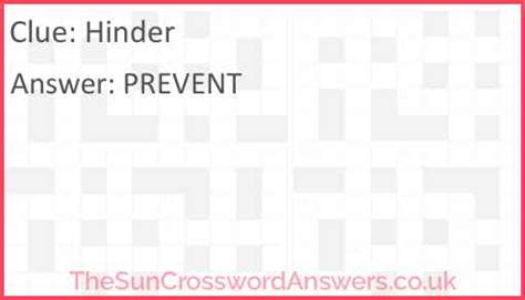 Hinder crossword clue - TheSunCrosswordAnswers.co.uk