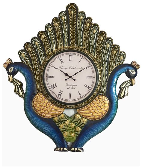 Buy RoyalsCart Peacock Hancrafted Analog Wall Clock (KTWC319_45 cm x 3 ...