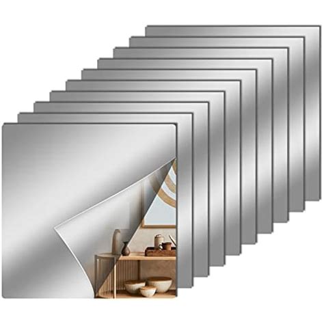 SWJDSSSSPBTLPYSL 12 Pcs Flexible Acrylic Mirror Tiles - Self Adhesive ...