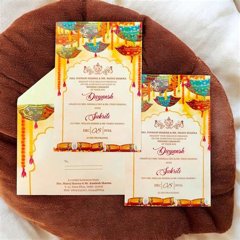 KL2210 Colorful Umbrella Design Luxury Wedding Invitation Card with 2 ...