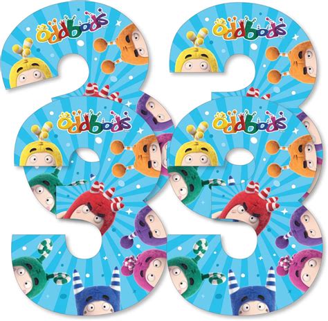 Buy 3rd Birthday Oddbods - Three Shaped Decorations DIY Kids Third ...