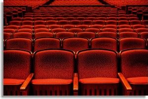red theater seats and interior designing concepts Paper Print ...
