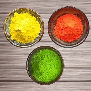 Buy Natural Holi Gulal Powder |Pack of 3 (Yellow,Orange,Green) 500gm ...