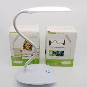 Tlismi LED Dimmer Rechargeable Touch On/Off Switch Desk Lamp White ...