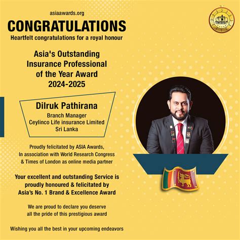 Dilruk Pathirana has bagged Asia's Outstanding Insurance Professional ...