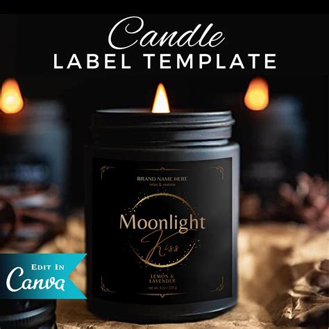 Printable Candle Label Template, Fancy Modern Candle Label Design ...