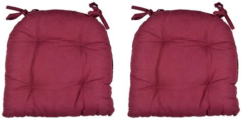 Buy Tanishkam Decor Cotton Chair Pads, 16" X 16", Maroon, 2 Pieces ...