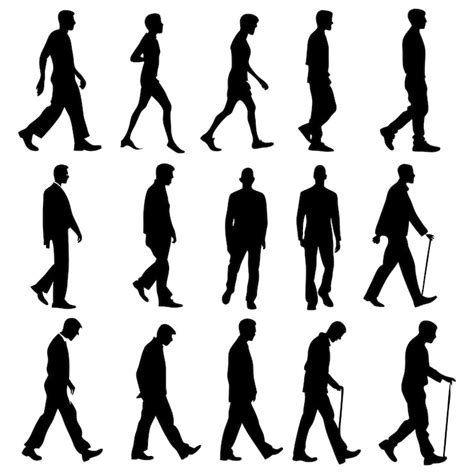 People walking silhouette Vectors - Download Free High-Quality Vectors ...