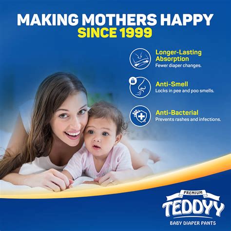 Teddyy Premium Diaper Pants - Pant Style Diapers for Newborn