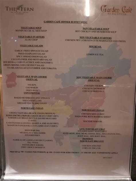 Menu at Zodiac, Ahmedabad, Fortune Select