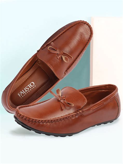 Basics Men Tan Classic Stylish Stitched Moccasin and Loafers