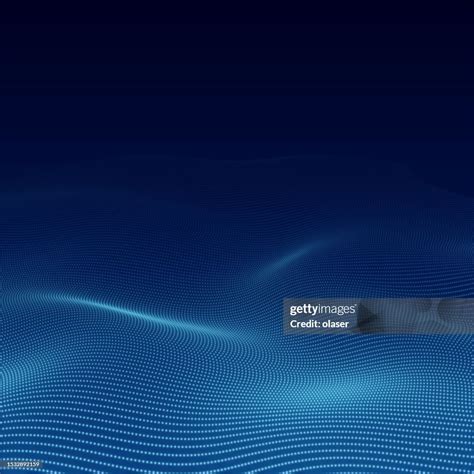 Wave Formed By Glowing Dots In 3d Diminishing Perspective High-Res ...