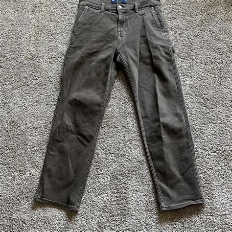 Hollister loose fit brown carpenter jeans Excellent... - Depop