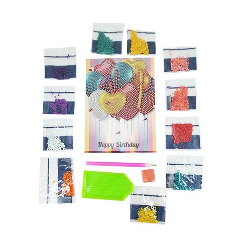 Buy DIY Diamond Painting Happy Birthday Card Making online - Aumni ...
