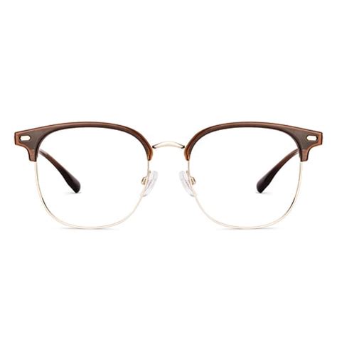 Brown Gold Full Rim Clubmaster Vincent Chase Metal VC E18201 Eyeglasses