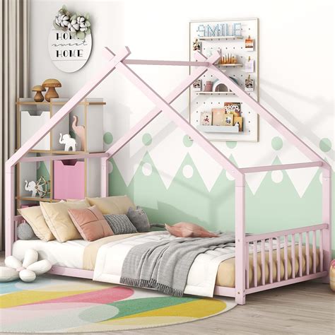 Amazon.com: Montessori Floor Bed Twin Size, Twin Size House Floor Bed ...