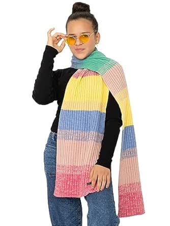 Buy 513 Knitted Acrylic Winter Muffler for Kids Girls Womens multi. at ...