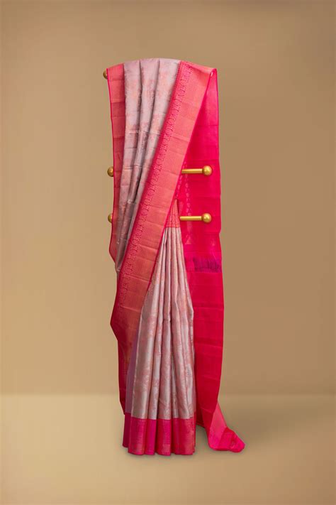 Two-toned Grey Pure Silk Kanjivaram Saree