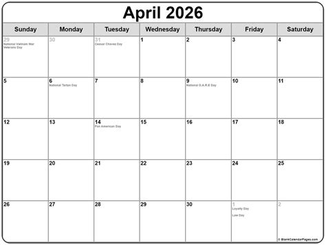 April 2024 Calendar With Easter