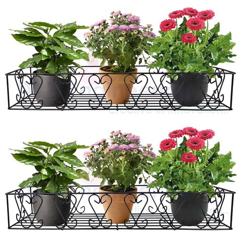 D&V Engineering Metal Railings Pot Stand │Hanging pot stands for plants ...