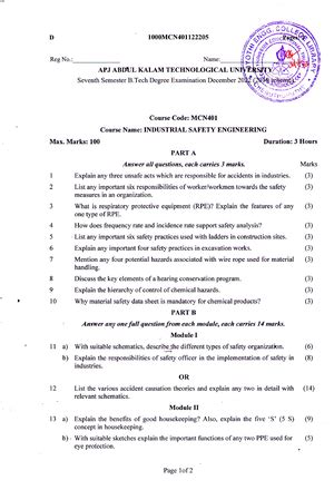 ISE Module 5 - HAZARD IDENTIFICATION AND ANALYSIS ISE: Module 5 ...