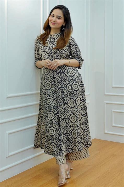 Ethnic Motifs Printed Black Grey Co-Ord Set – Style Jaipur