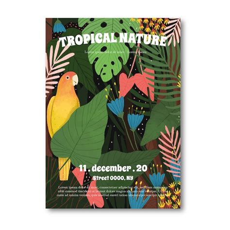 Creative tropical nature poster template | Free Vector