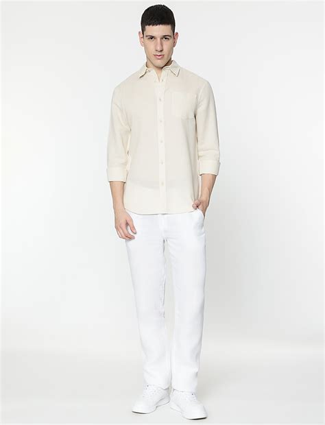 Buy Linen Rich Spread Collar Shirt at Marks & Spencer