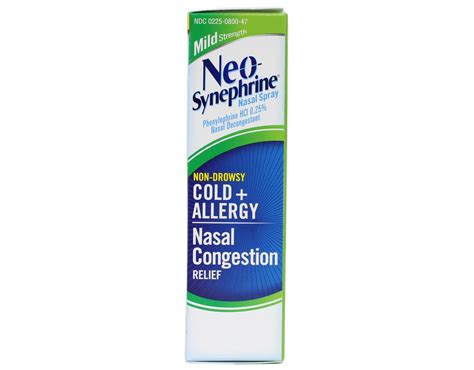 Neo-Synephrine Cold and Allergy Nasal Spray Mild Formula, 0.5 fl oz (2 ...