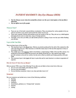 Fillable Online PATIENT HANDOUT: Dry Eye Disease (DED) Fax Email Print ...
