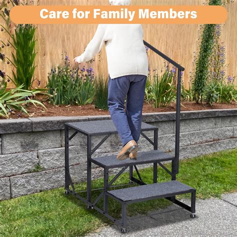 Toriexon RV Stairs Handrails Ladder w/Step Cover, 3 Step 5th India | Ubuy