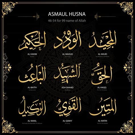 Asmaul Husna (99 names of Allah) wall sticker paper poster |islamic ...