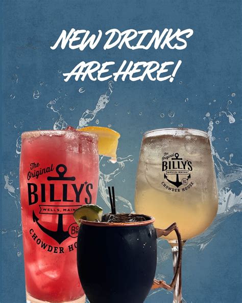Billy's Chowder House | Join us every Thursday for $5 drink specials ...