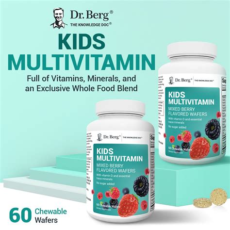 Buy Dr. Berg Kids Chewable Multivitamins (NOT Sweetened w/Sugar ...