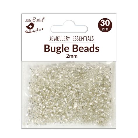Bugle Beads Silver 2Mm 30Gm – Itsy Bitsy