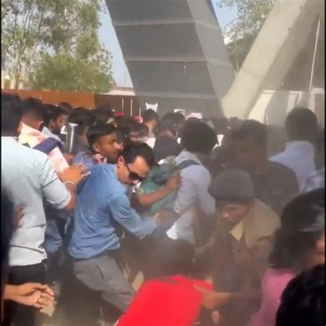 Watch: Chaos among fans at Narendra Modi Stadium amid rush to collect ...