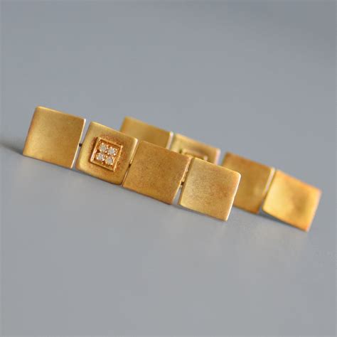 Buy Vintage Modernist Dangling Diamond Squares Earrings in Burnished ...