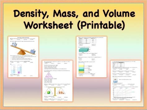 Density Worksheet PDF 的图像结果