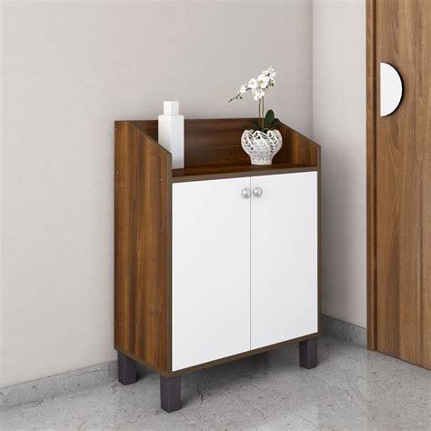 Buy Nilkamal Aze Engineered Wood Shoe Cabinet (Walnut & White) Online ...