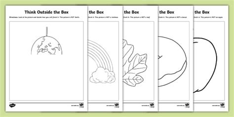 Think Outside the Box Drawing Worksheet (teacher made)