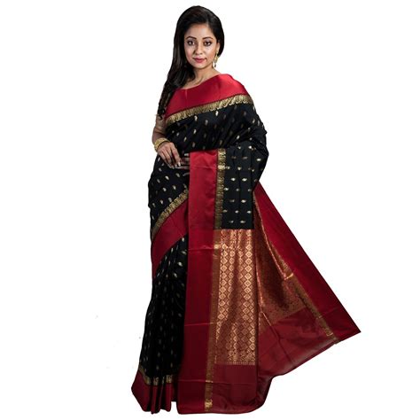 Buy Avik Creations Women's Kanchipuram Silk Saree With Running Blouse ...
